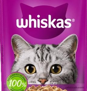 مشخصات کلی پوچ گربه ویسکاس طعم مرغ در ژله وزن 75 گرم (روسی)