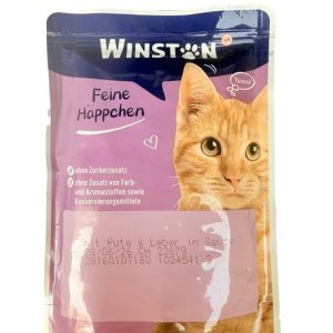 پوچ گربه وینستون طعم بوقلمون و جگر در سس 100 گرم