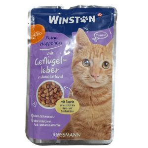 پوچ گربه وینستون طعم گوشت پرندگان در سس 100 گرم