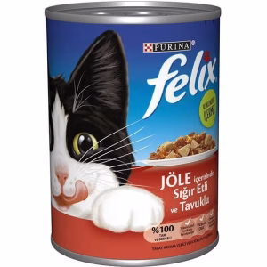 کنسرو غذای گربه پورینا مدل فلیکس وزن 400 گرم طعم میکس گوشت و مرغ