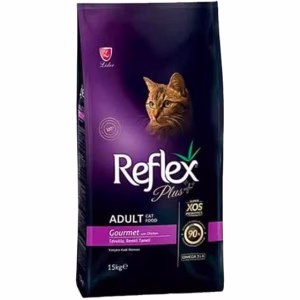 غذای خشک گربه بالغ رفلکس پلاس گورمت با طعم مرغ 15 کیلوگرم